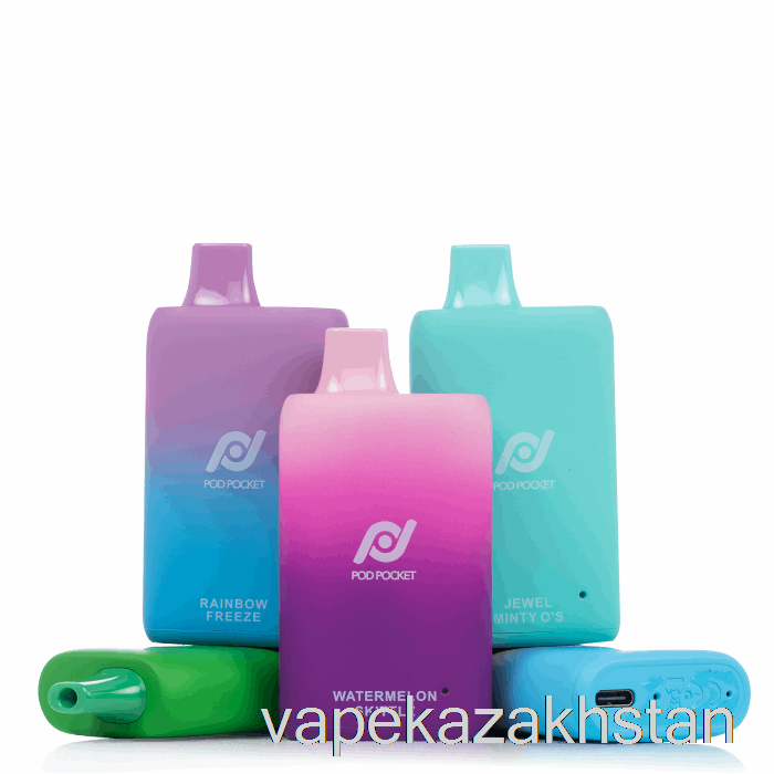 Vape Smoke Pod Pocket 7500 0% Zero Nicotine Disposable Strawberry Roll Up